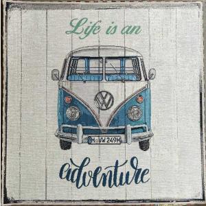 【約47cm×47cmカット販売】フォルクスワーゲンバス ゴブラン生地＜VW Vintage pillow＞(VW ビンデージ ピロー)B&B FABRICS Volkswagen 1531-1015-460｜