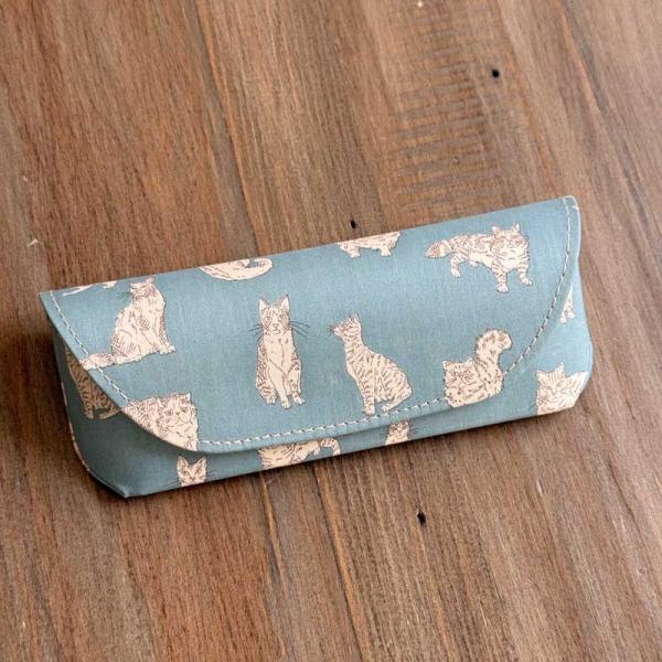 LIBERTY FABRICS リバティプリントを使ったメガネケース＜Meow＞(ミャオウ)BLブル...