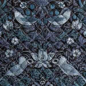 moda fabrics William Morris ウィリアムモリス シーチングキルティング生地＜Strawberry Thief＞(ストロベリースィーフ)＜INDIGO(インディゴ)＞｜merci-fabric