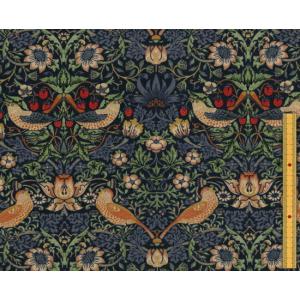 moda(モダ)William Morris ウィリアムモリス シーチング生地Strawberry Thief(ストロベリー・スィーフ)いちご泥棒MULTIC BLUE(マルチックブルー)8176-44
