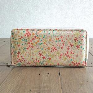 LIBERTYリバティプリントを使ったロングウォレット(長財布)＜Adelajda＞(アデラジャ・スター)PIピンク 970178｜merci-fabric