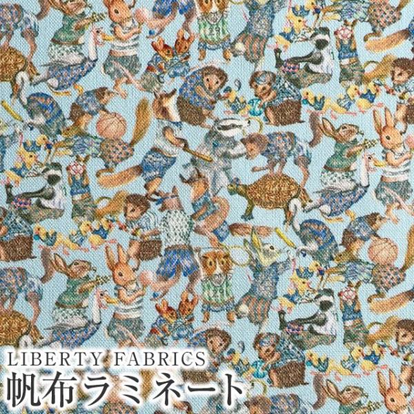 LIBERTYリバティプリント 国産11号帆布つや消しラミネート＜Hullabaloo＞(ハラバルー...