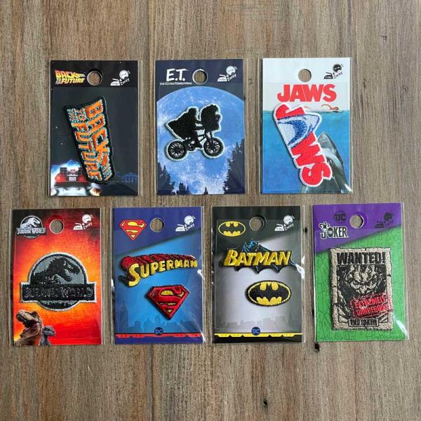 洋画シリーズ シール・アイロン接着両用ワッペン 映画/バックトゥザフューチャー/E.T./ジョーズ/...