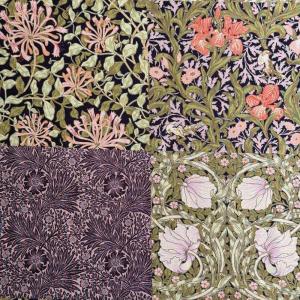 V&A William Morris ウィリアムモリス シーチング生地＜Morris Mosaic＞(モリスモザイク)【パープル】VA10031S-B