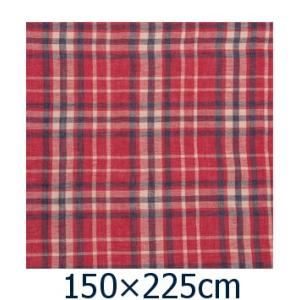 チェック マルチカバ レッド 225×150cm フリークロ...