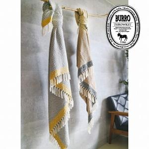 マルチクロス 200×140cm BOHO ブランケット スローケット  ブラウン グレー 綿 100% コットン Burro ブロー カバー ソファーカバー 大判 キャンプ アウトドア｜merci-p