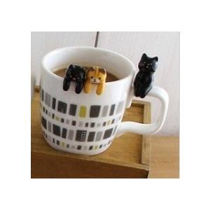 ( DECOLE デコレ ) よじのぼりスプーン 黒猫 三毛猫 トラ猫 マグスプーン スプーン 陶製(ポイント10倍)