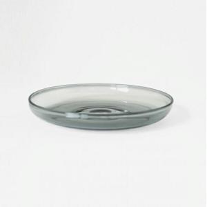 スコン プレート グレー グレイ 透明 ソーサー ガラス 茶托 皿 小皿 かわいい 可愛い おしゃれ  ホームステッド アクシス Homestead AXCIS HS3074｜merci-p