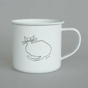 マグカップ ねこ cat  アクシス マグカップ 猫 ねこ ネコ cat キャット AXCIS L2109 gohara mamiko  ホーロー マグカップ 琺瑯 カップ コーヒーマグ おしゃれ｜merci-p