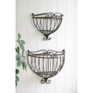 アンティーク風 クラシカル・ウォールバスケット 2点セット  (COVENT GARDEN コベント...