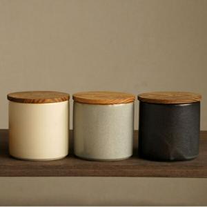 キャニスター SHIKIKA 保存容器　白 黒 灰/オフホワイト/和テイスト/和風/キャニスター/チーク/チーク材/スクエア/陶器/日本製/