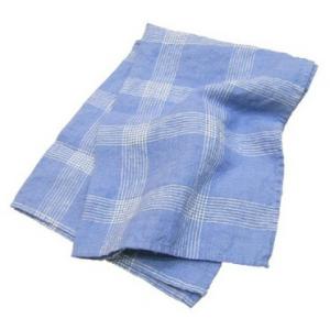 キッチンタオル リネン チェック ブルー ホワイト キッチンクロス キッチンワイプ 布巾 ふきん 台拭きスポンジワイプ