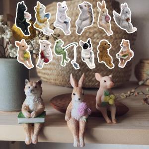 シッティングアニマル 動物 猫 ねこ ネコ cat キャット ぶた ひつじ うさぎ リス かえる 犬 はりねずみ 動物 アンティーク風 オブジェ 置物 アニマル