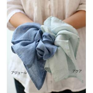リーノエリーナ Lino e Lina ソルベ・ハンカチ アジュール アクア リネンハンカチ N74...