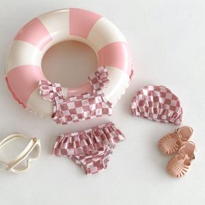 ベビー キッズ 水着 ビキニ 帽子セット 3点...の詳細画像1