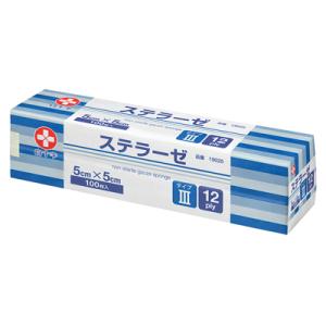 ステラーゼ 未滅菌 処置用ガーゼ 19025 5ｘ5cm 12ply 1箱100枚 白十字【返品不可...