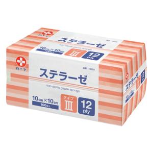 ステラーゼ 未滅菌 処置用ガーゼ 19029 10ｘ10cm 12ply 1箱100枚 白十字【返品...
