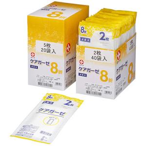 白十字 ケアガーゼ 8折 10枚入×10袋（白十字）滅菌済 医療用ガーゼ