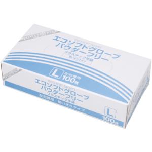 エコソフトグローブ パウダーフリー OM-370 Lサイズ 1箱100枚 プラスチック手袋 オカモト【返品不可】｜merecare