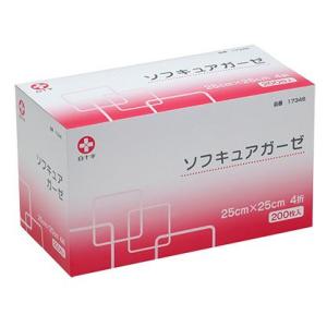 ソフキュアガーゼ 25cmｘ25cm 4折 200枚入 17346 不織布ガーゼ 1箱 白十字【返品...