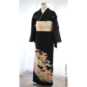 【留袖レンタルセット】留袖レンタル　TO-402　流れる祝花　黒留袖レンタル　
