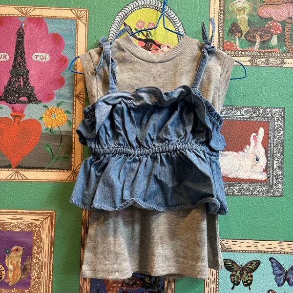 SALE　セールP.premier     ピードットプルミエ　　フリルビスチェ＆トップスセット 　...