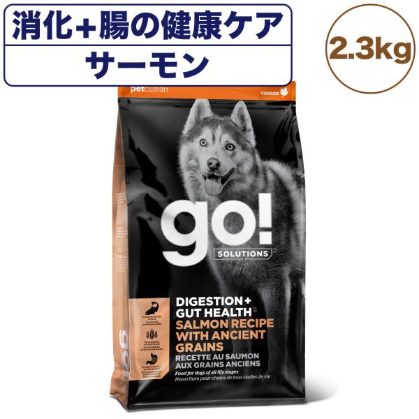 GO! ゴー 消化+腸の健康ケア 古代穀物を使用したサーモンレシピ 2.3kg 中粒 犬 犬用フード...
