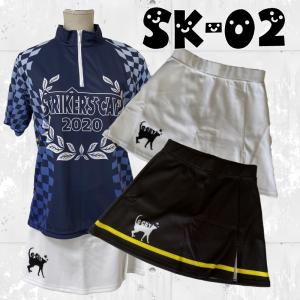 【在庫セール】SK-02 ストネコインナーパンツ付スリットスカートボウリングゴルフ猫Aライン
