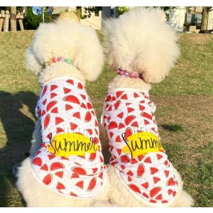 タンク　スイカ　子犬　犬服 トイプードル チワワ　小型犬　中型犬　大型犬　可愛い　Tシャツ　夏服　安い　春　夏　春夏