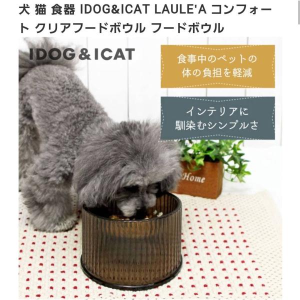 IDOG&amp;ICAT LAULE&apos;A コンフォート クリアフードボウル  　餌入れ 水入れ　おしゃれ　