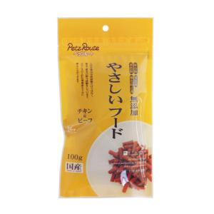 ペッツルート　やさしいフード　チキン＆ビーフ 100g　国産フード　犬用　柔らかい　セミモイスト　小分けパック　嗜好性抜群