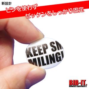 BIB-IT.　ゼッケンホルダー　ゼッケン留め　20x25mm　KEEP SMILING　8個入り　マラソン　｜merry-bee