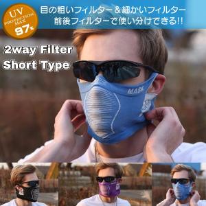 ■最短翌日配達■ ランニングにお勧め 息が楽なスポーツマスク ショートタイプ 2種類のフィルターを使い分け 2ウェイマスク ネックゲイター バフ