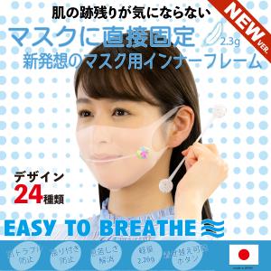 軽量 マスクインナーフレーム マスクデコレーション クリア ホワイト 着せ替え可能 日本製 マスクぴたのんBIB-IT.+ マスク スペーサー 改良版