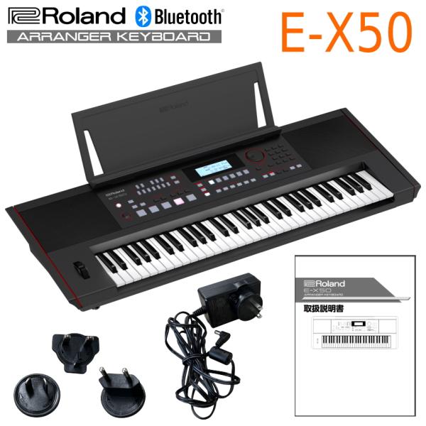 ローランド キーボード E-X50 標準付属品セット■Roland 弾き語り電子キーボード Blue...