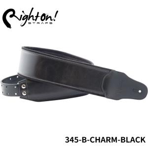 Right On! STRAPS BASSMAN Series B-CHARM Black ギターストラップ シンプル シック 大人 落ち着いた黒【合皮 マイクロファイバー 高密度テラックス】｜merry-net