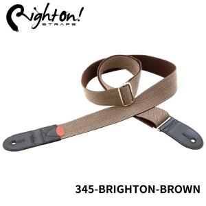 Right On! STRAPS ROADRUNNER Series BRIGHTON Brown ギターストラップ ブライトンブラウン ヘンリボーン柄 トラッド【柔らかい質感の布を使用 合皮】｜merry-net