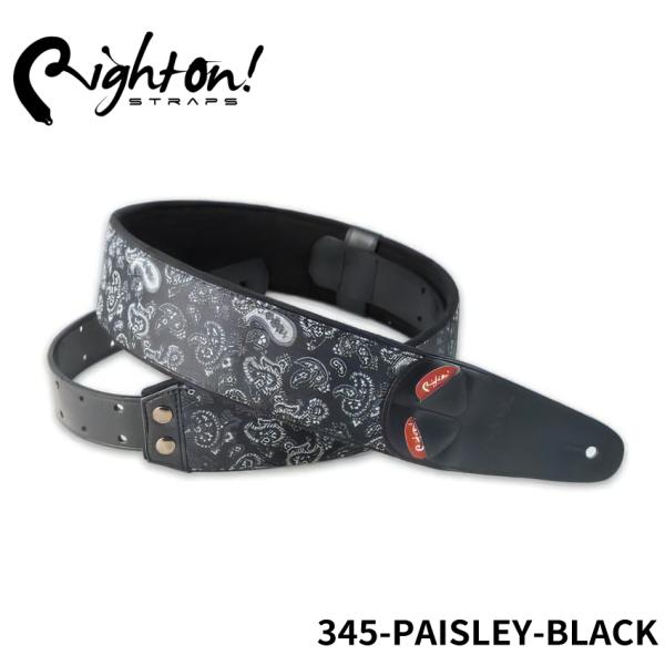 Right On! STRAPS MOJO Series PAISLEY Black ギターストラッ...