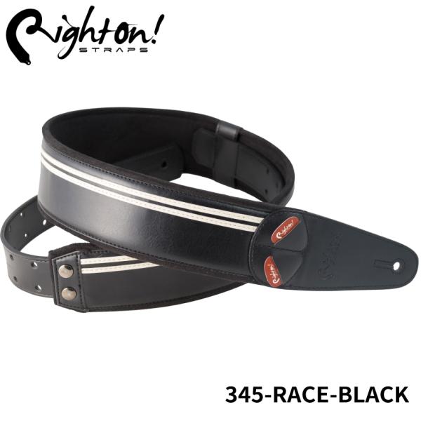 Right On! STRAPS MOJO Series RACE Black ギターストラップ レ...