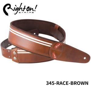 Right On! STRAPS MOJO Series RACE Brown ギターストラップ レースブラウン コーヒー カフェモカ レトロ【合皮 高密度テラックス ピック入れ付き】｜merry-net