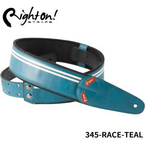 Right On! STRAPS MOJO Series RACE Teal ギターストラップ レースティール ターコイズブルー トルコ石 青緑【合皮 高密度テラックス ピック入れ付き】｜merry-net