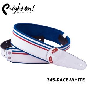 Right On! STRAPS MOJO Series RACE White ギターストラップ レースホワイト トロリコール 白 R31 フランス【合皮 高密度テラックス ピック入れ付き】｜merry-net