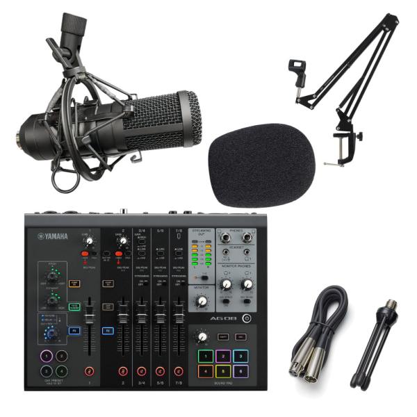 YAMAHA ヤマハ AG08 ブラック ダイナミックマイクセット 配信 ゲーム実況に最適