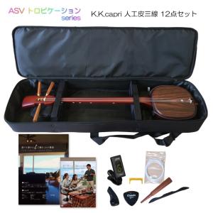 沖縄三線 スタンダード人工皮 シンプルセット Aセット : 楽器の