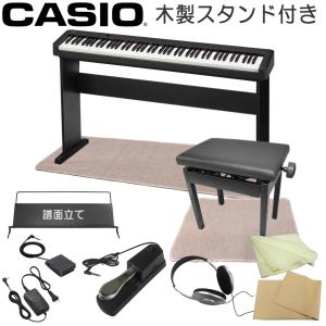カシオ 電子ピアノ CDP-S160 ブラック 木製スタンド＆昇降椅子セット 2種のマット付き CASIO スリム デジタルピアノ CDP-S160BK 爆買｜merry-net