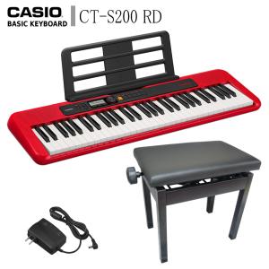 カシオ キーボード CT-S200 RD 高さ調整できるピアノ椅子黒付 61鍵盤  レッド CASIO CTS200 CTS-200｜merry-net