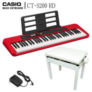 カシオ キーボード CT-S200 RD 高さ調整できるピアノ椅子白付 61鍵盤  レッド CASIO CTS200 CTS-200｜merry-net