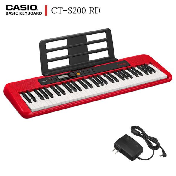 カシオ キーボード CT-S200 CASIO レッド RD 持ち運びやすい 電子ピアノ ダンスミュ...