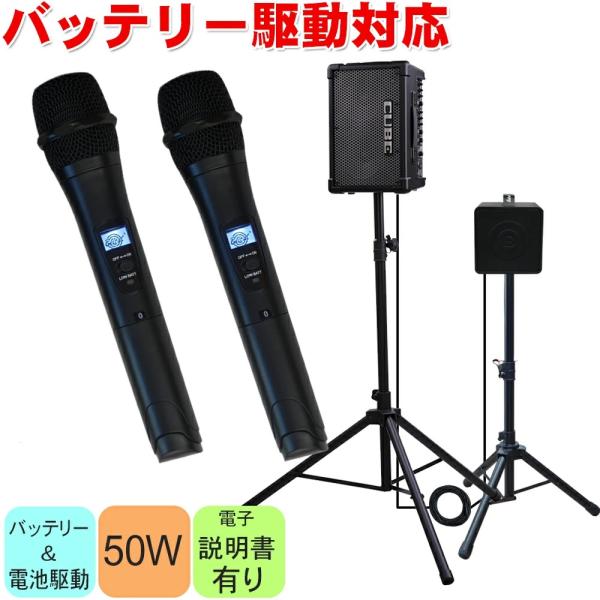 Roland CUBE STREET EX + 電池駆動対応 ワイヤレスマイク2本・スピーカー2本付
