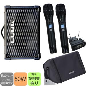 ケース付き　Roland 簡易PAセット 出力50W (SOUNDPURE ワイアレスマイク2本付き｜merry-net